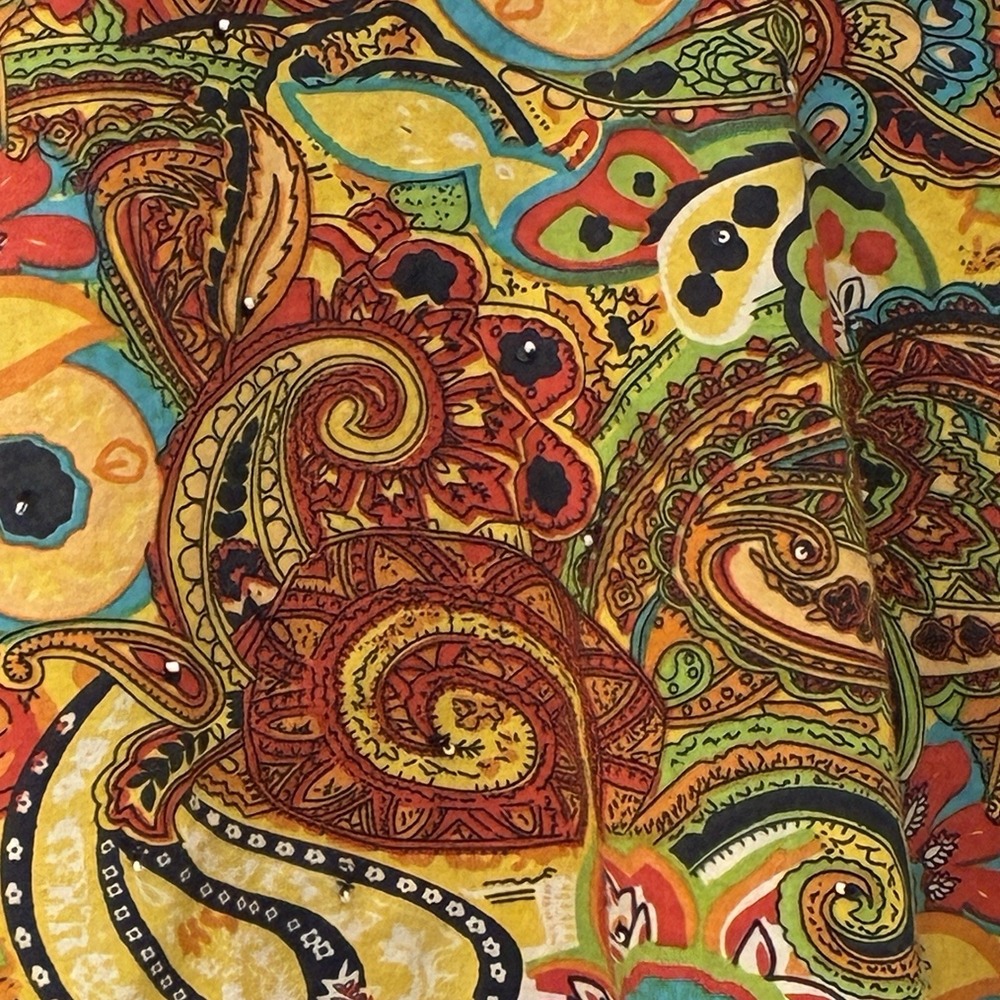 Julia Kim Art To Wear Multicolor Floral Paisley Beaded Open Jacket M Maximalist - Picture 5 of 12